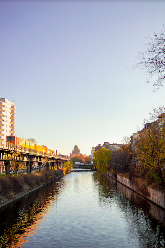 river spree berlin sunset autumn