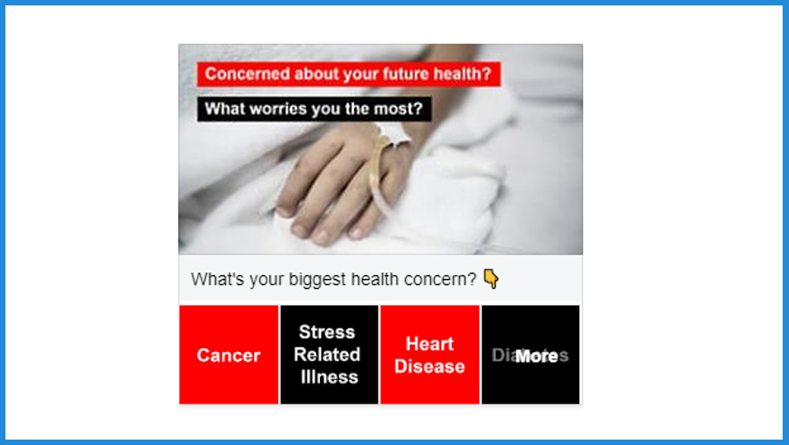 collection ad facebook ad hack worried about your health hand quiz
