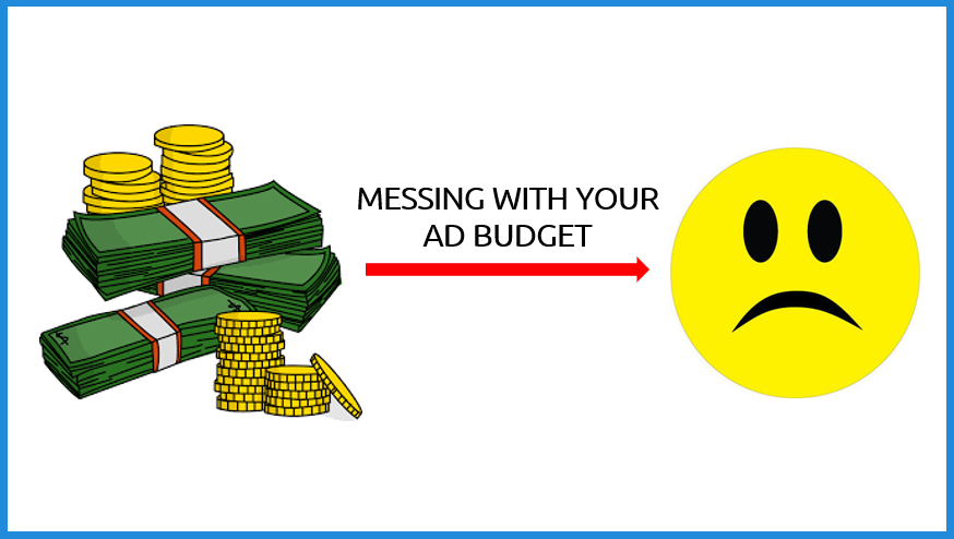money arrow sad face ad budget 