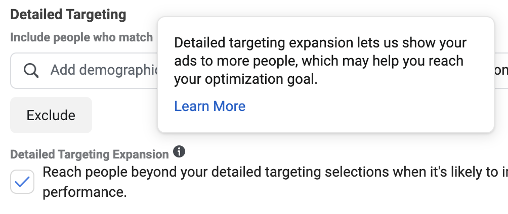 detailed targeting expansion